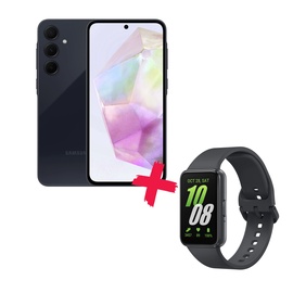 Mobilais telefons Samsung Galaxy A35 5G, lieliski tumši zila, 8GB/256GB + Viedais pulkstenis Samsung Galaxy Fit3 SM-R390NZAAEUE, pelēka