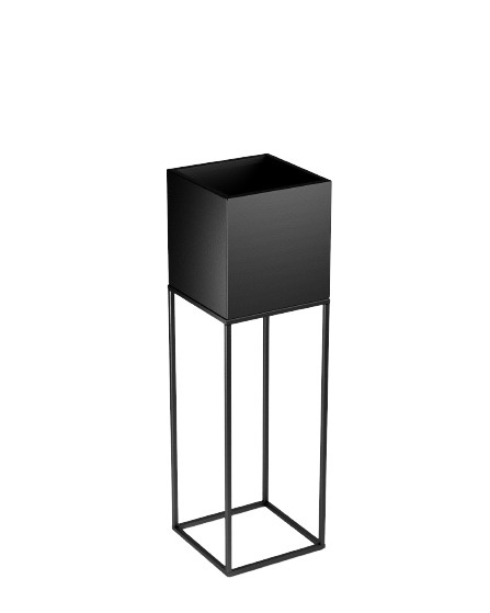 Ziedu statīvs Lorient, 19 cm x 19 cm x 67 cm, metāls, melna