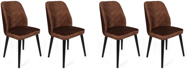 Стул для столовой Kalune Design Dallas 523 V4 974NMB1580, матовый, коричневый/черный, 49 см x 50 см x 90 см, 4 шт.