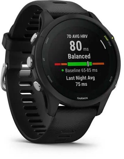 Viedais pulkstenis Garmin Forerunner® 255 Music GPS 46mm, melna