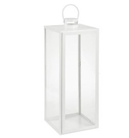 Laterna Cello, stikls/metāls, 70 cm, balta