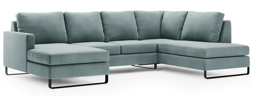 Stūra dīvāns Homede Corni, zila, labais, 330 x 220 cm x 86 cm