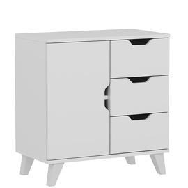Kummut Kalune Design Valencia 3+1, valge, 40 x 72 cm x 76 cm