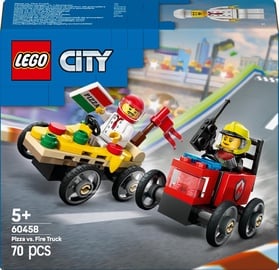 Конструктор LEGO® City Pizza vs. Fire Truck Race Car Pack 60458, 70 шт.