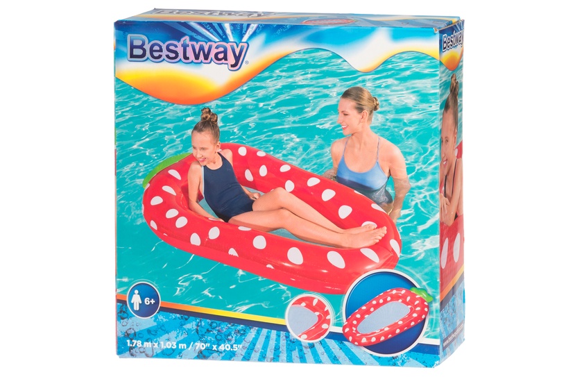 Täispuhutav rannamadrats Bestway Strawberry 43644, punane, 178 cm x 103 cm