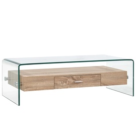 Kafijas galdiņš VLX, caurspīdīga/brūna, 980 mm x 450 mm x 310 mm
