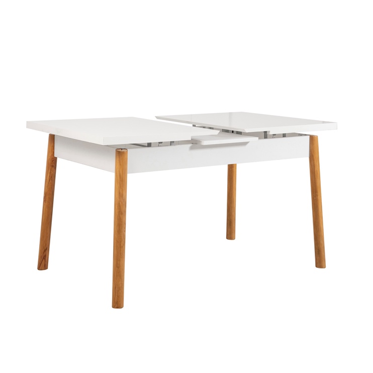 Ēdamistabas komplekts Kalune Design Santiago 1048 - 1 AB, balts/priedes/tumši zila