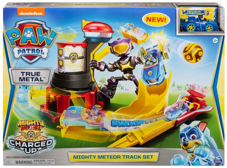 paw patrol true metal mighty meteor track set