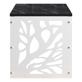 Журнальный столик Kalune Design Tongfu, белый/черный, 445 мм x 445 мм x 472 мм