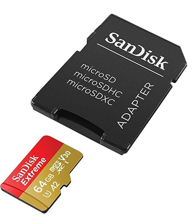 Mälukaart SanDisk Extreme, 64 GB + Adapter