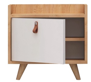 Naktsskapītis Kalune Design Dopo 811MDD3419, balta/ozola, 40 x 50 cm x 55 cm
