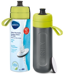 Ūdens pudele Brita Active, zaļa/pelēka, poliesters, 0.6 l