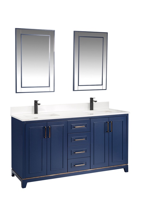 Комплект мебели для ванной Kalune Design Ontario 60, темно-синий, 54 см x 150 см x 86 см