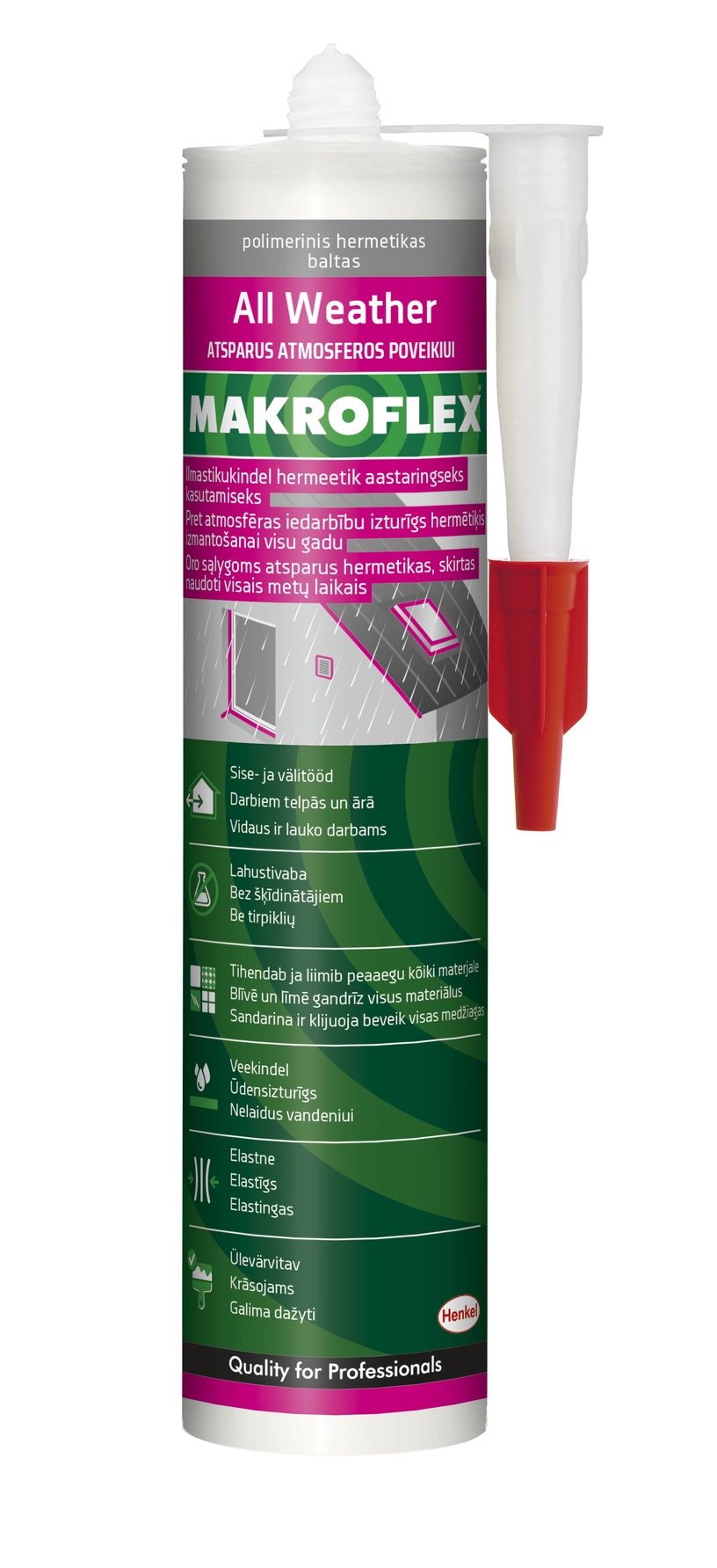 Клей-герметик Makroflex All Weather, 0.28 л, белый