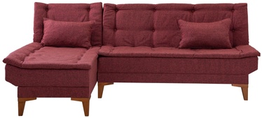 Stūra dīvāns Hanah Home Santo, bordo, kreisais, 186 x 225 cm x 86 cm