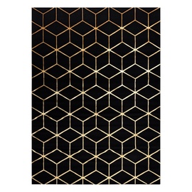 Paklājs Hakano Mosse Hexagon 2, zelta/melna, 300 cm x 70 cm