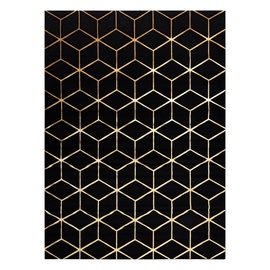 Ковровая дорожка Hakano Mosse Hexagon 2, золотой/черный, 300 см x 70 см