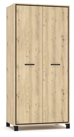 Skapis Vels 2D, ozola/tumši brūna, 96.7 cm x 55.7 cm x 205.7 cm