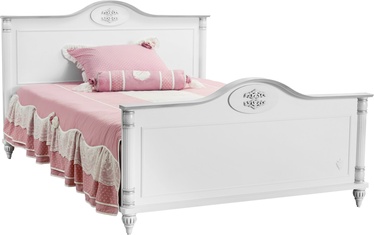 Bērnu gulta Kalune Design Romantic 813CLK1229, balta, 210 x 138 cm