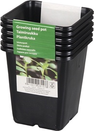 Puķu pods Verners Growing Seed Pots 029467, plastmasa, 11 cm x 11 cm, melna