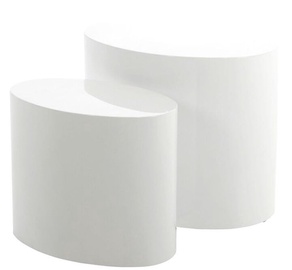 Kafijas galdiņš Actona Mice Oval, balta, 480 mm x 330 mm x 400 mm