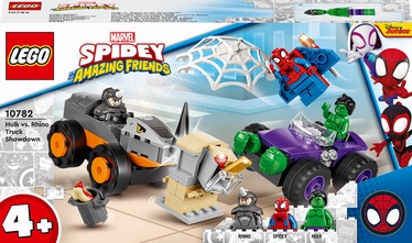 Konstruktor LEGO® Marvel Spidey And His Amazing Friends Hulki ja Rhino veokite vastasseis 10782, 110 tk