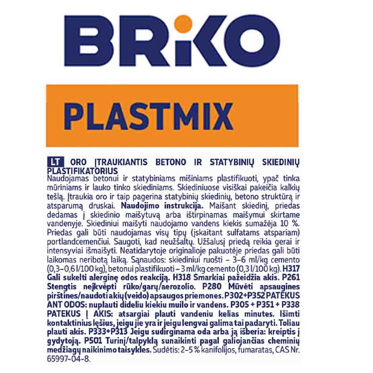 Betooni plastifikaator Briko Plasticizer for concrete supplement, 1 l
