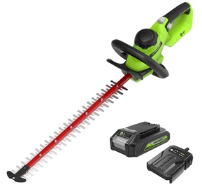 Bezvada dzīvžogu šķēres Greenworks G24HT56IIK2, 24 V