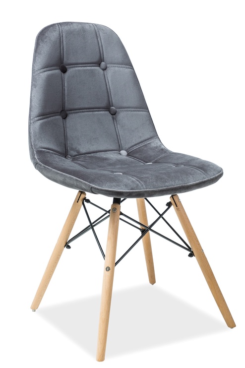 Valgomojo kėdė Axel III, pilka, 44 cm x 41 cm x 85 cm