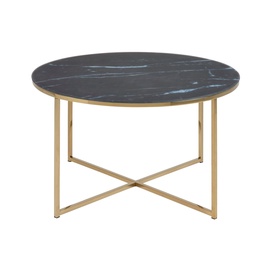 Kafijas galdiņš Kimi, zelta/melna, 80 cm x 80 cm x 46 cm