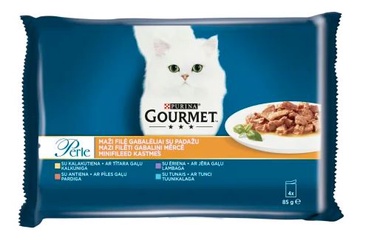 Влажный корм для кошек Gourmet, индюшатина, 0.34 кг, 4 шт.