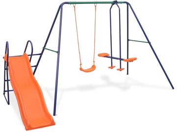 Šūpoles VLX Swing Set with Slide 91359, zila/zaļa/oranža
