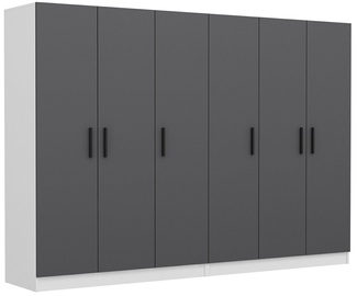 Гардероб Kalune Design Kale 4950, белый/антрацитовый, 52 см x 270 см x 190 см