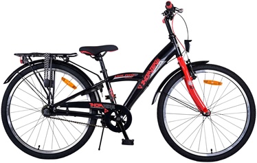 Vaikiškas dviratis, miesto Volare Thombike, juodas/raudonas, 24"