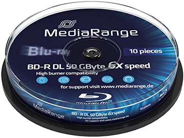Комплект дисков MediaRange BD-R DL 6x, 50 GB, 25шт.