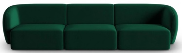 Moduļu dīvāns Micadoni Home Shane, tumši zaļa, 259 x 85 cm x 74 cm