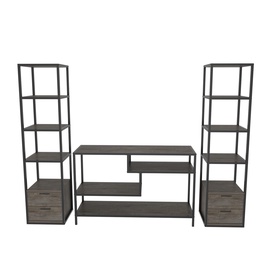 Sektsioonkapp Kalune Design Robbins 322RTC2476, pruun/must, 39 cm x 198 cm x 160 cm