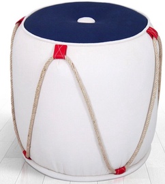 Пуф Hanah Home Fora v3, синий/белый, 42 см x 42 см x 44 см