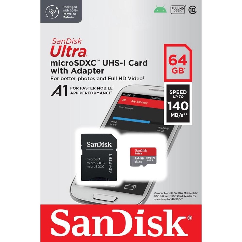 Mälukaart SanDisk Ultra, 64 GB
