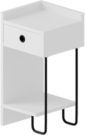 Naktinis staliukas Kalune Design Sirius Left, baltas/juodas, 30 x 32 cm x 61 cm