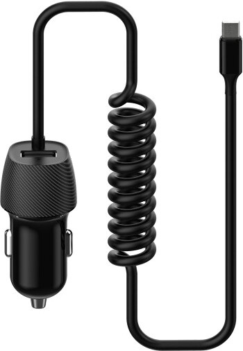 Автомобильное зарядное устройство Platinet USB + Micro USB cable, USB female/MicroUSB male, черный