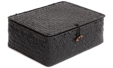 Kaanega hoiukarp, esemete hoidmiseks Homla Talulah SS23 828602, must, 20 x 25 x 8 cm