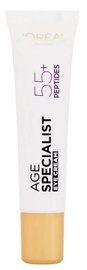 Крем для глаз L'Oreal Age Specialist 55+ Peptides & Caffeine, 15 мл, для женщин