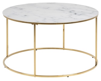 Журнальный столик Bolton A1, золотой/белый, 80 см x 80 см x 44 см
