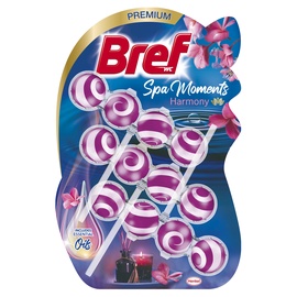 Tualetes poda tīrīšanas līdzeklis-atsvaidzinātājs Bref Spa Moments Harmony, 3x50g
