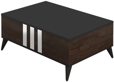 Журнальный столик Kalune Design Chrome, ореховый/антрацитовый, 39 см x 90 см x 40 см