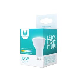 Spuldze Forever Light LED, GU10, neitrāli balta, GU10, 10 W, 90 lm