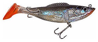 Резиновая рыбка Jaxon Magic Fish TX-P E 1211914, 10 см, 28 г, золотой/серебристый/красный