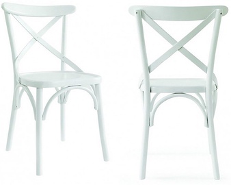 Valgomojo kėdė Kalune Design Albero 19 117FRF1119, matinė, balta, 45 cm x 42 cm x 89 cm, 2 vnt.