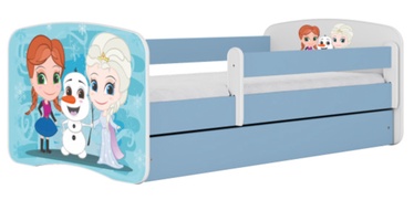 Bērnu gulta vienvietīga Kocot Kids Babydreams Frozen Land, zila, 70 x 140 cm, bez veļas kastes, ar matraci